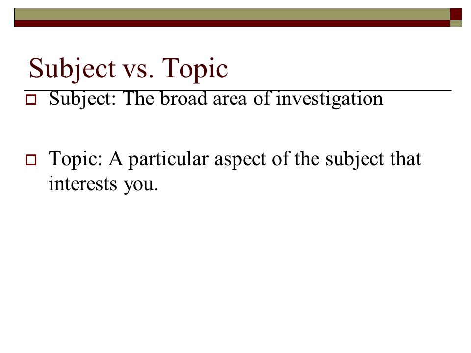 Topic Thesis Statement