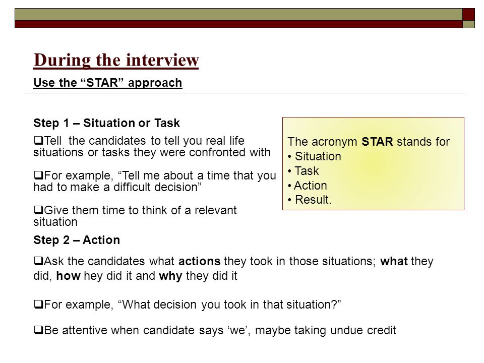 star interview approach