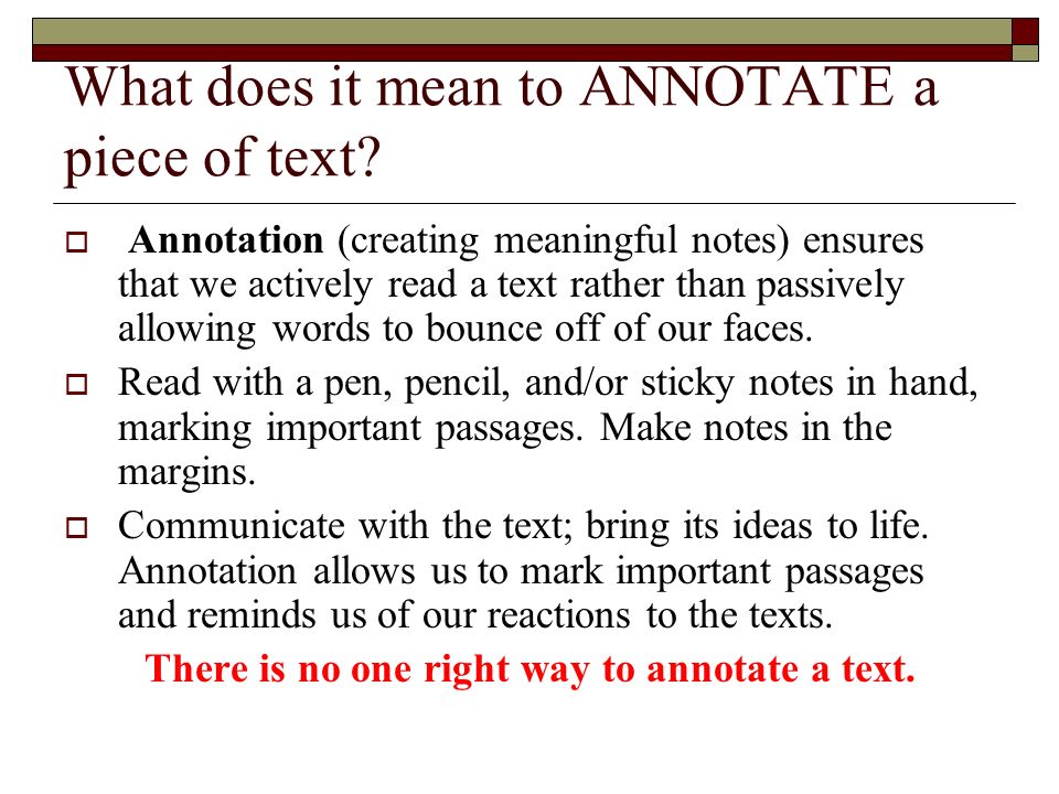 how to annotate