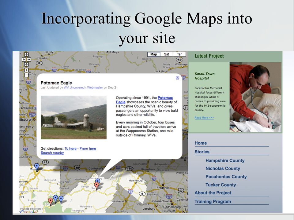 Incorporating Google Maps into your site