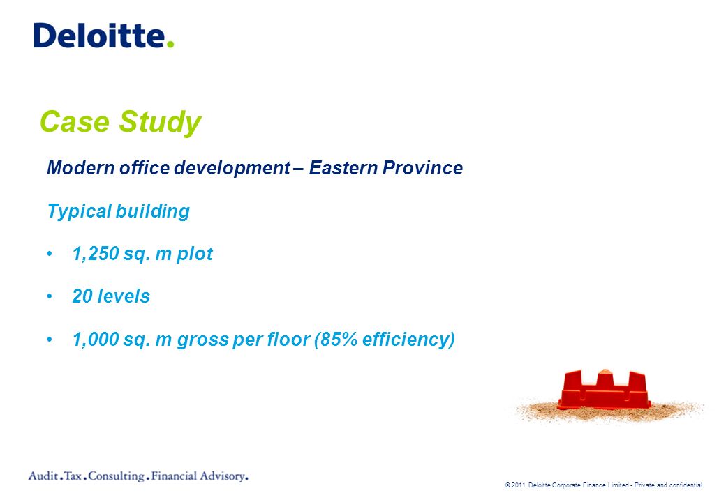 © 2011 Deloitte Corporate Finance Limited - Private and confidential Case Study Modern office development – Eastern Province Typical building 1,250 sq.