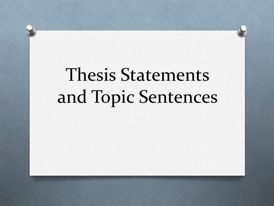 The Thesis Statement Should