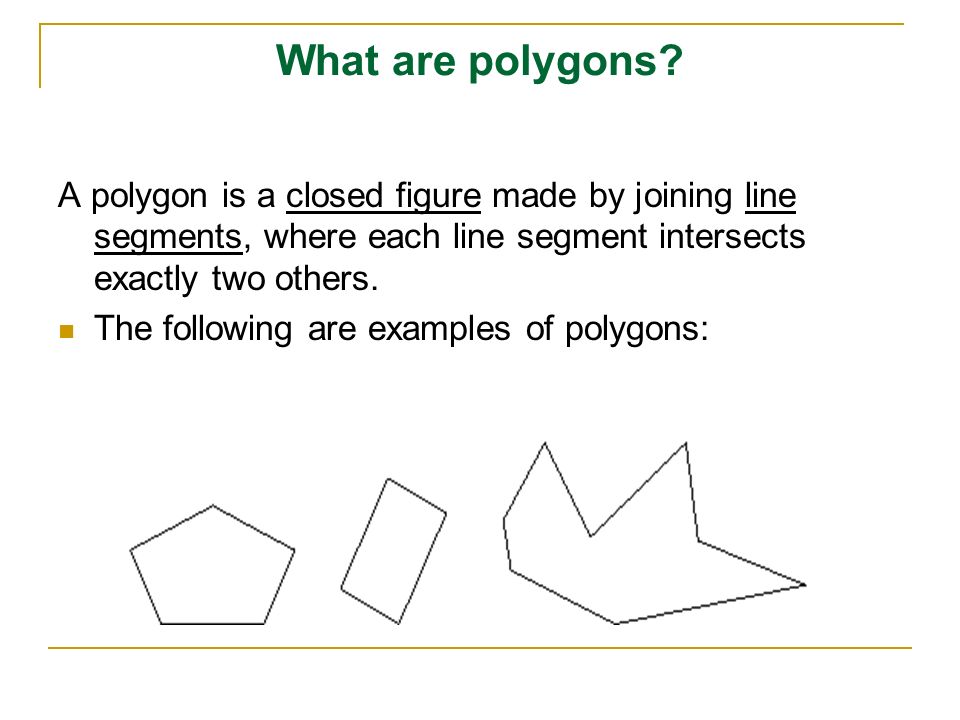 What are polygons.