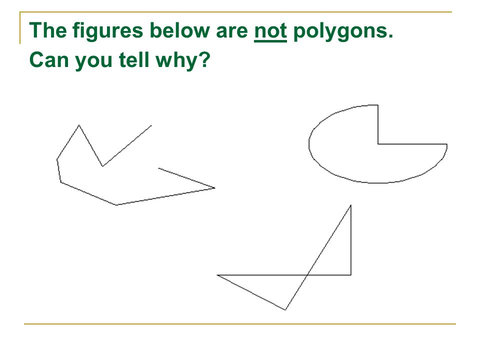 The figures below are not polygons. Can you tell why