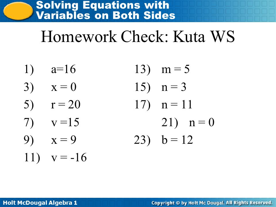 Printables Algebra 1 Solving Equations Worksheet algebra 1 variables on both sides worksheet intrepidpath solving equations with 11 3