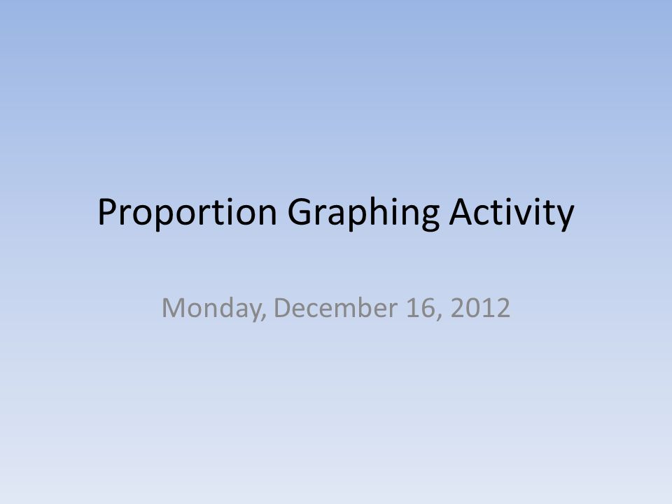 Proportion Graphing Activity Monday, December 16, 2012