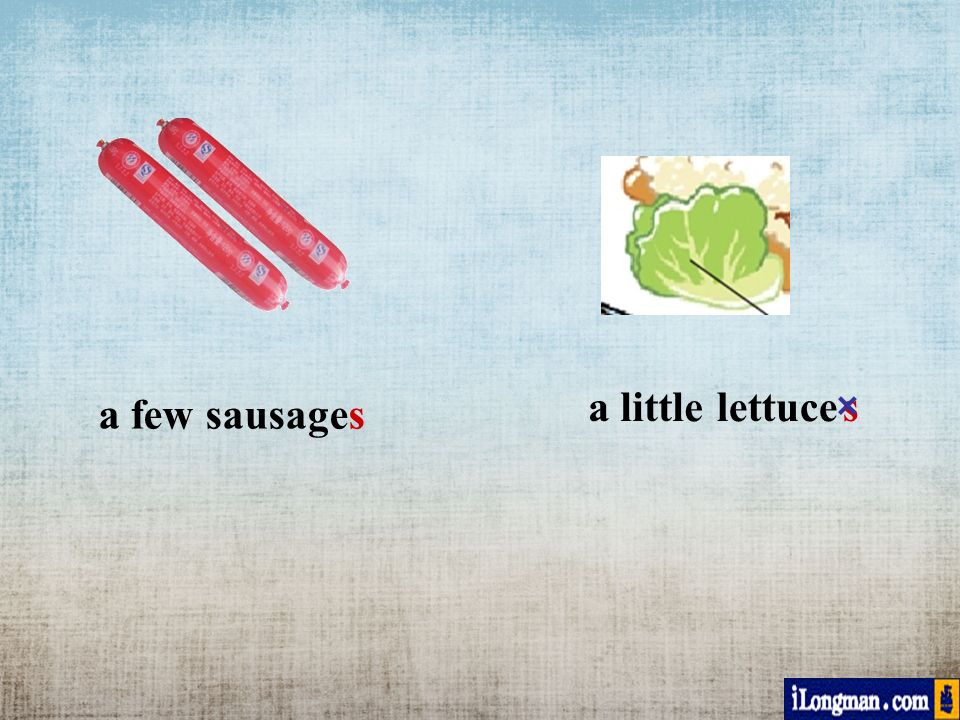 a little a few sausages lettuce s×