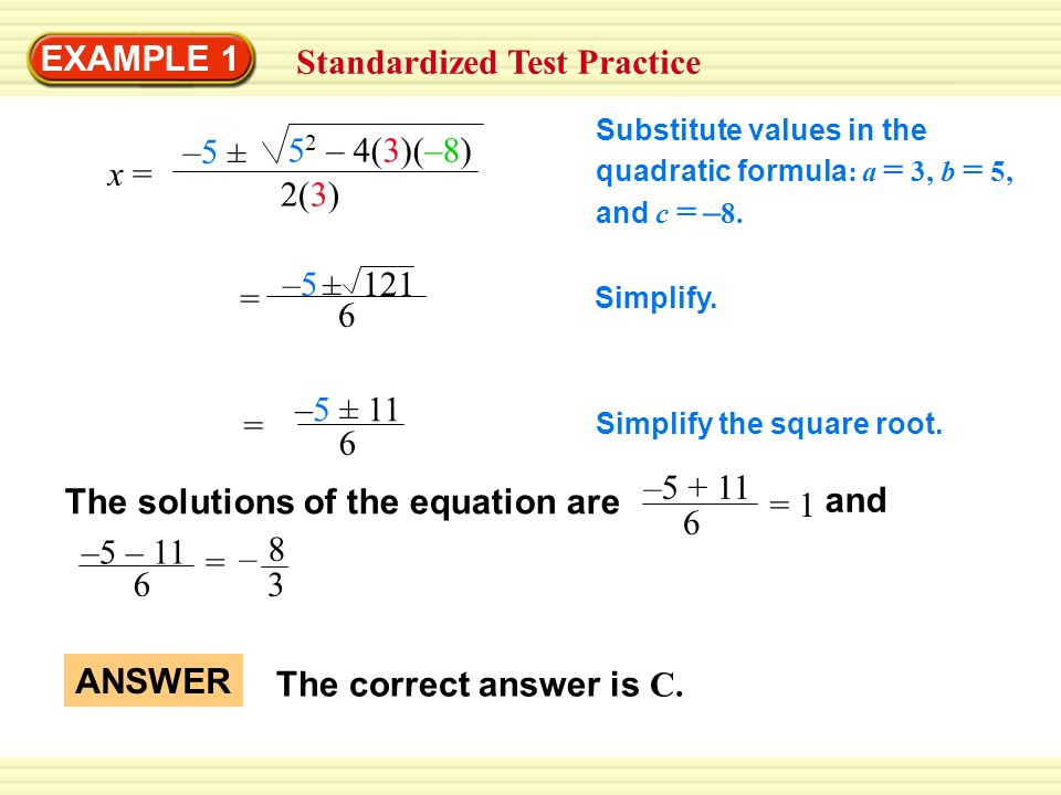 4 3 Skills Practice Solving Quadratic Equations By Factoring Practice Solving Equations Talkchannels 4 Example Lesson 9 6 Solve Quadratic By The Formula