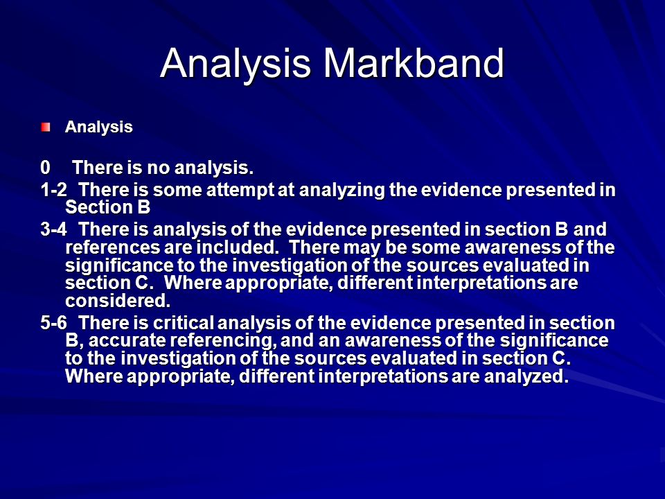 Analysis Markband Analysis 0 There is no analysis.