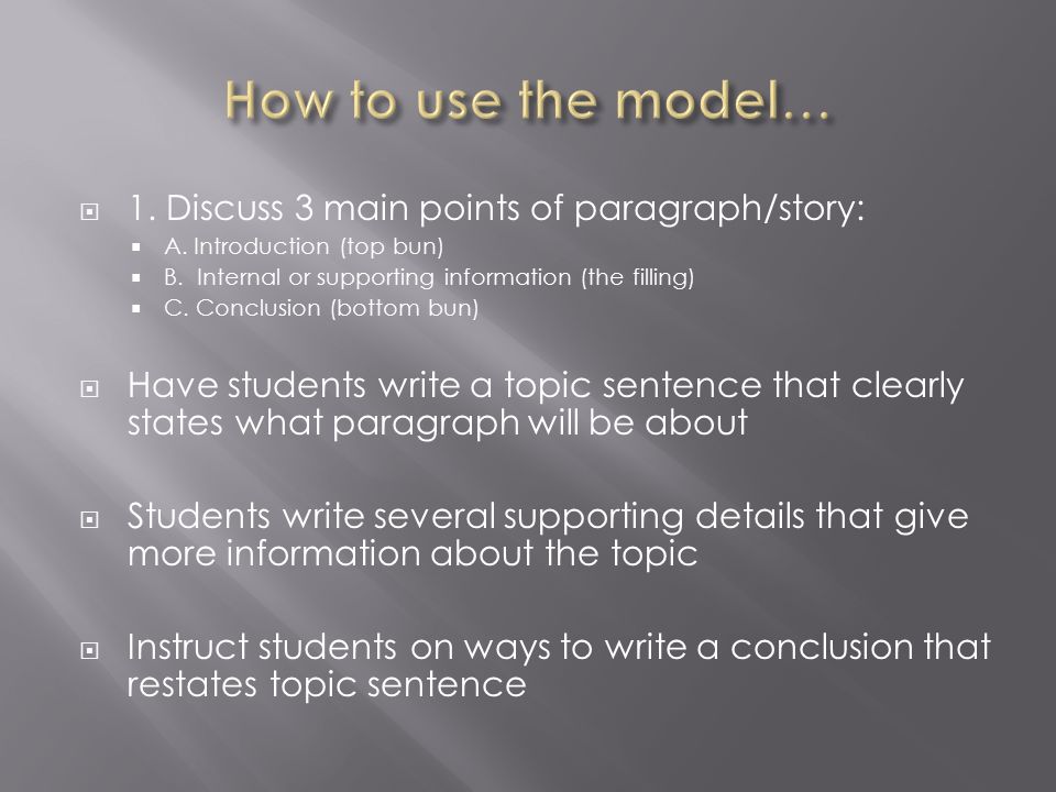  1. Discuss 3 main points of paragraph/story:  A.