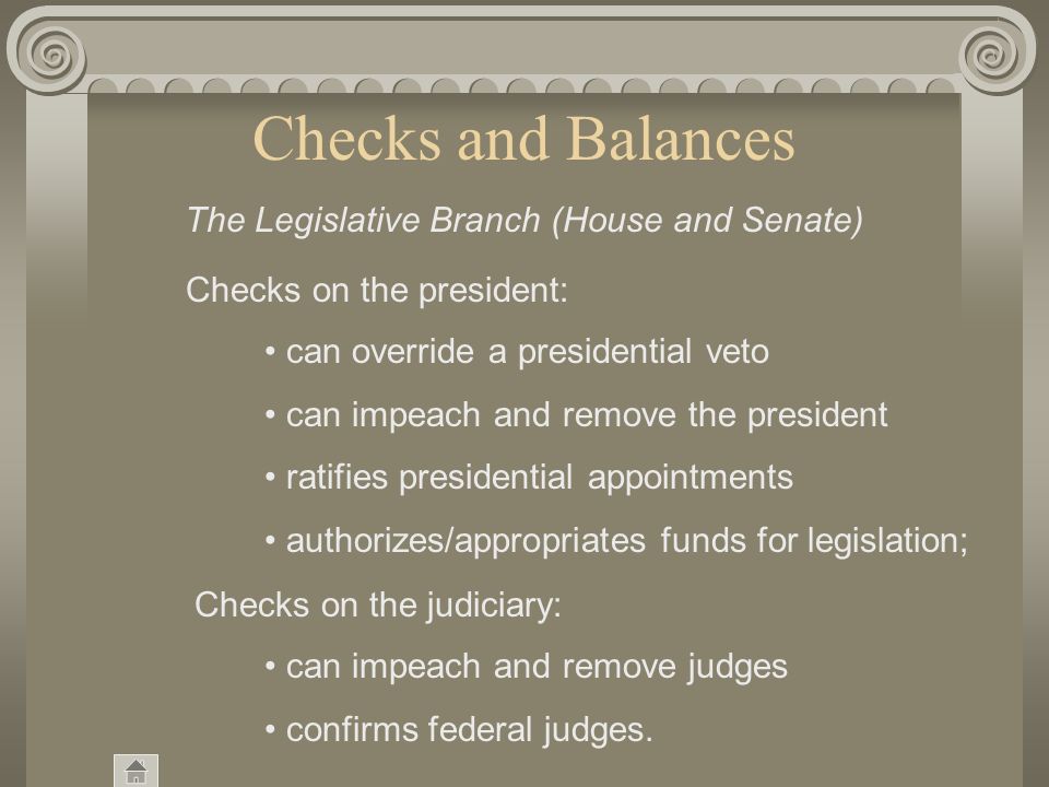 The Supreme Court has the power to interpret laws Click here to find out what checks and balances the Supreme Court performs Judiciary Power: