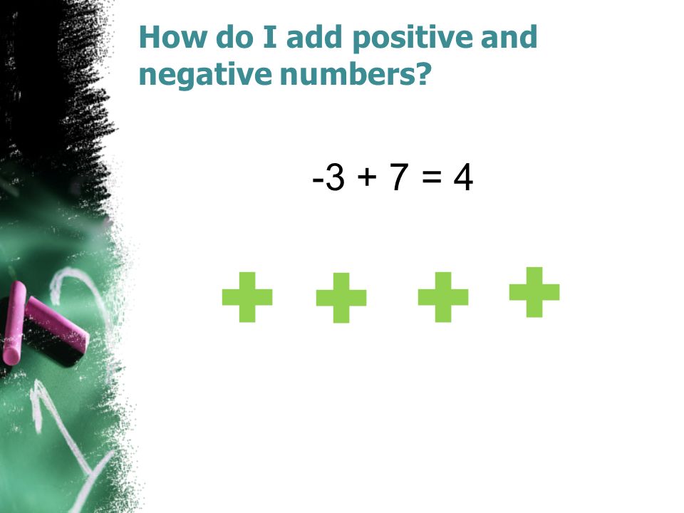 How do I add positive and negative numbers = 4