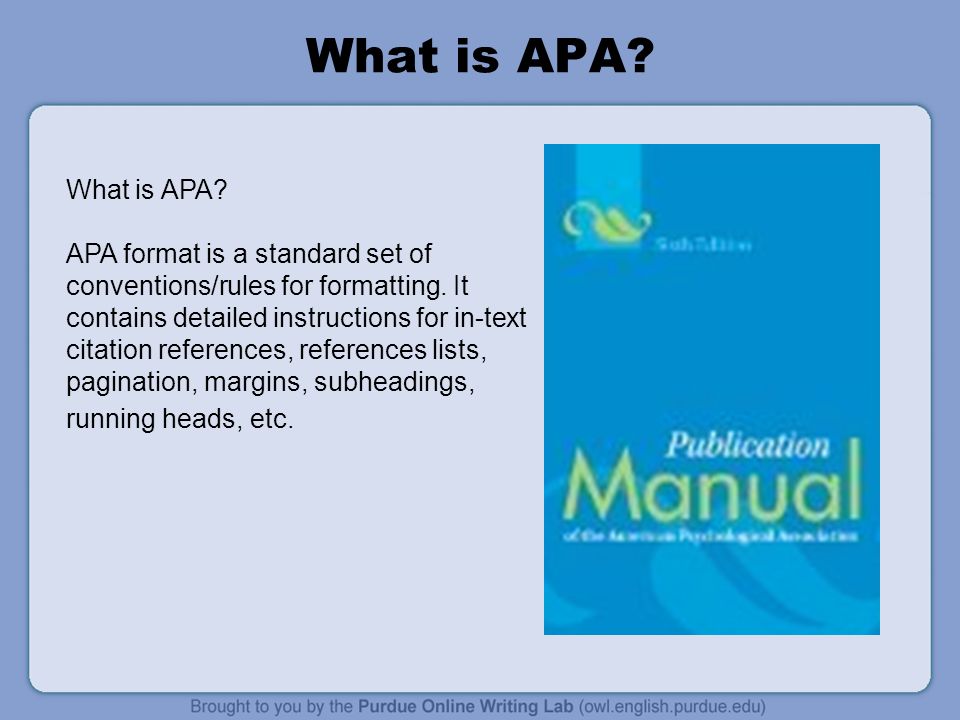 what is a apa format