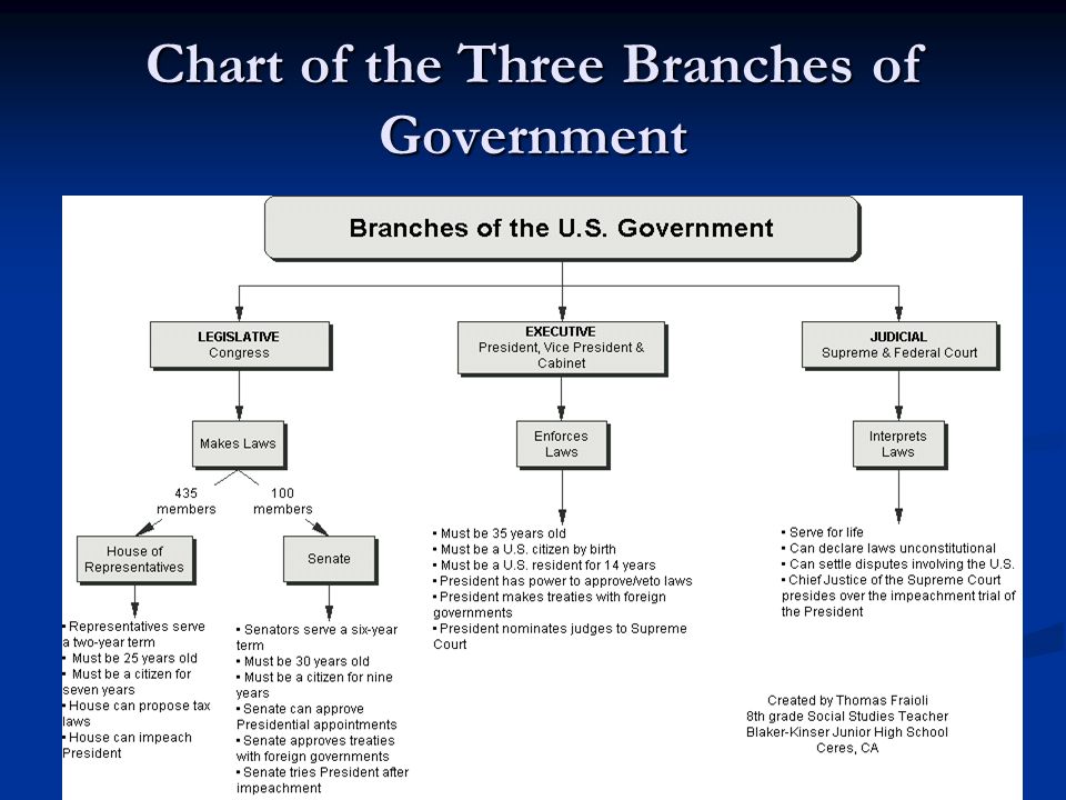 Chart of the Three Branches of Government
