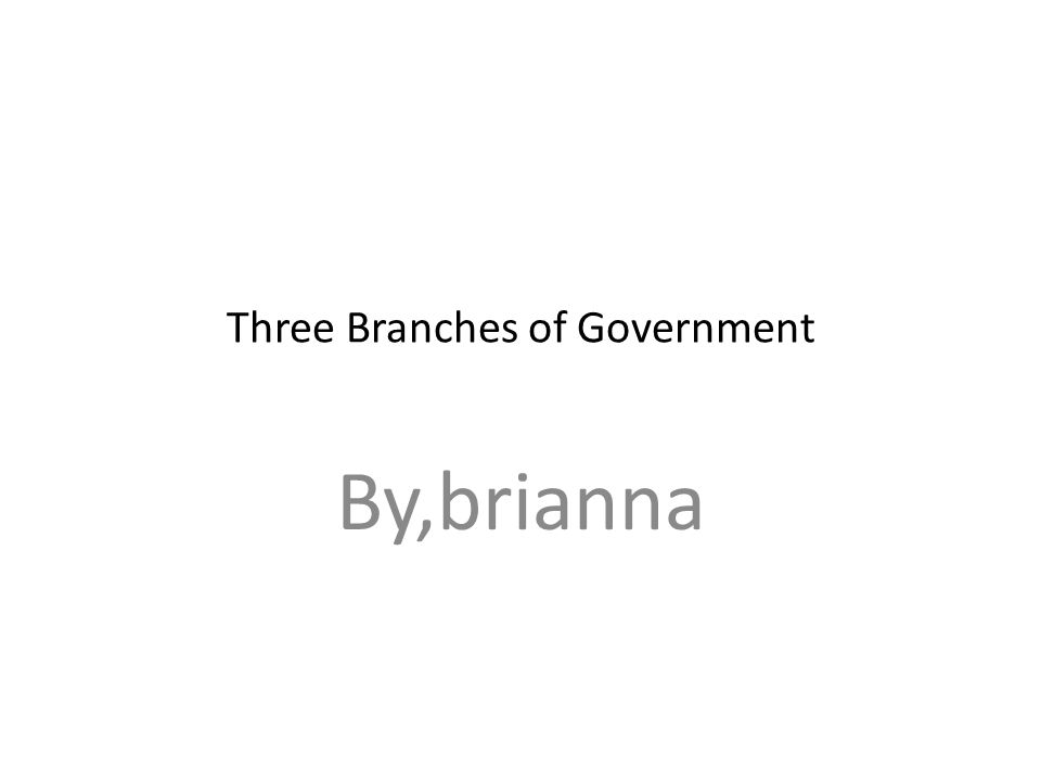 Three Branches of Government By,brianna