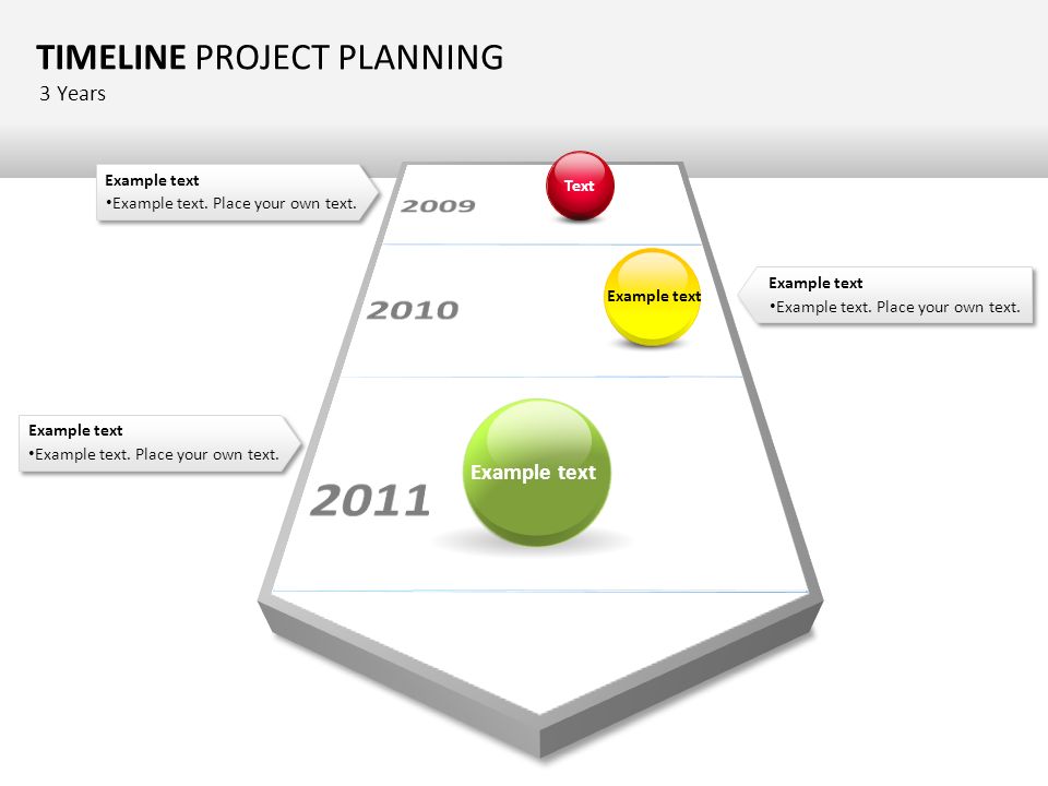 TIMELINE PROJECT PLANNING 3 Years Text Example text Example text.