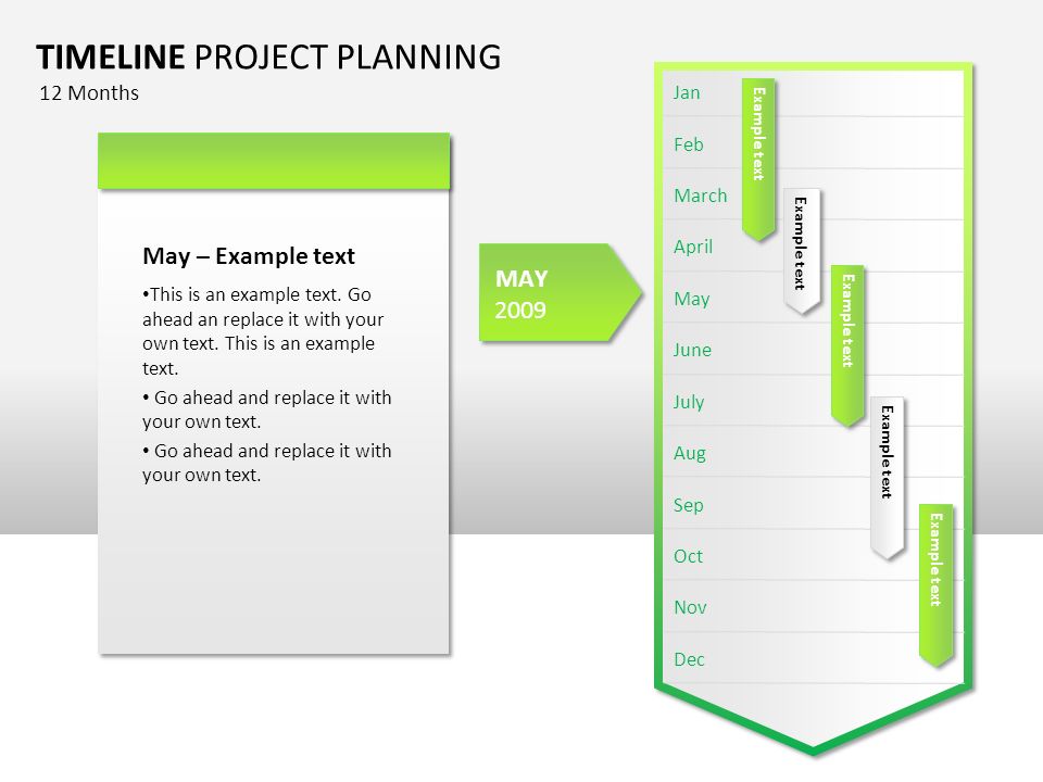TIMELINE PROJECT PLANNING 12 Months This is an example text.