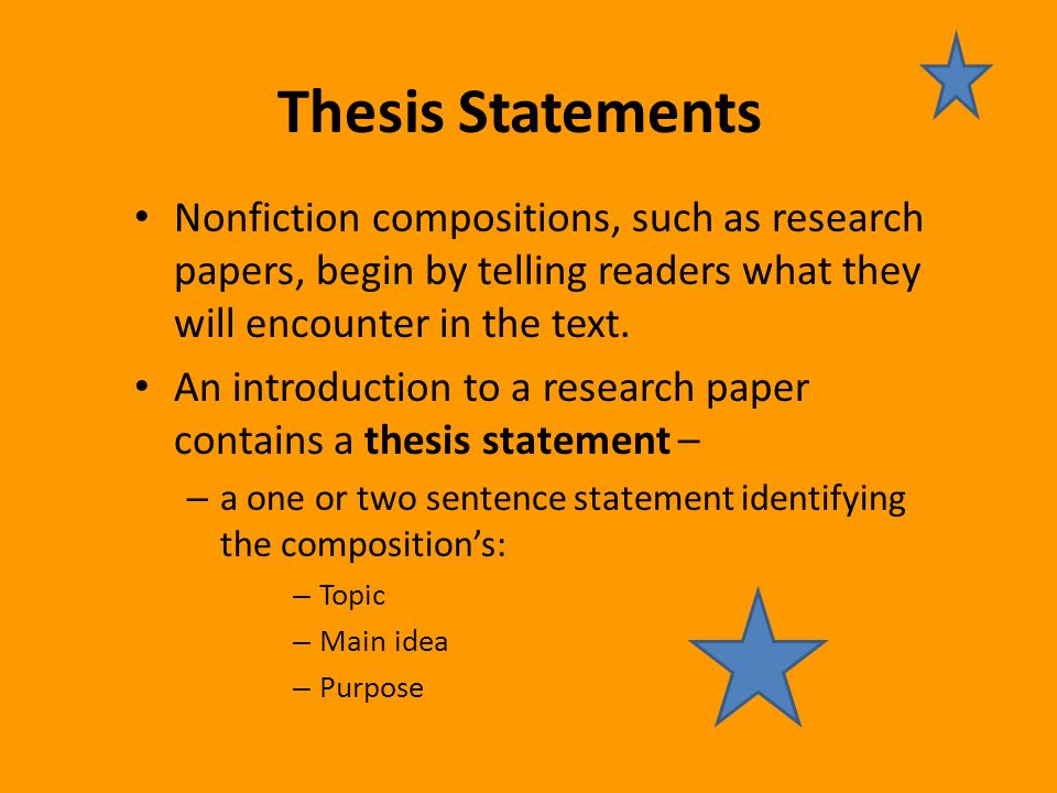 Thesis Statement For Research Papers