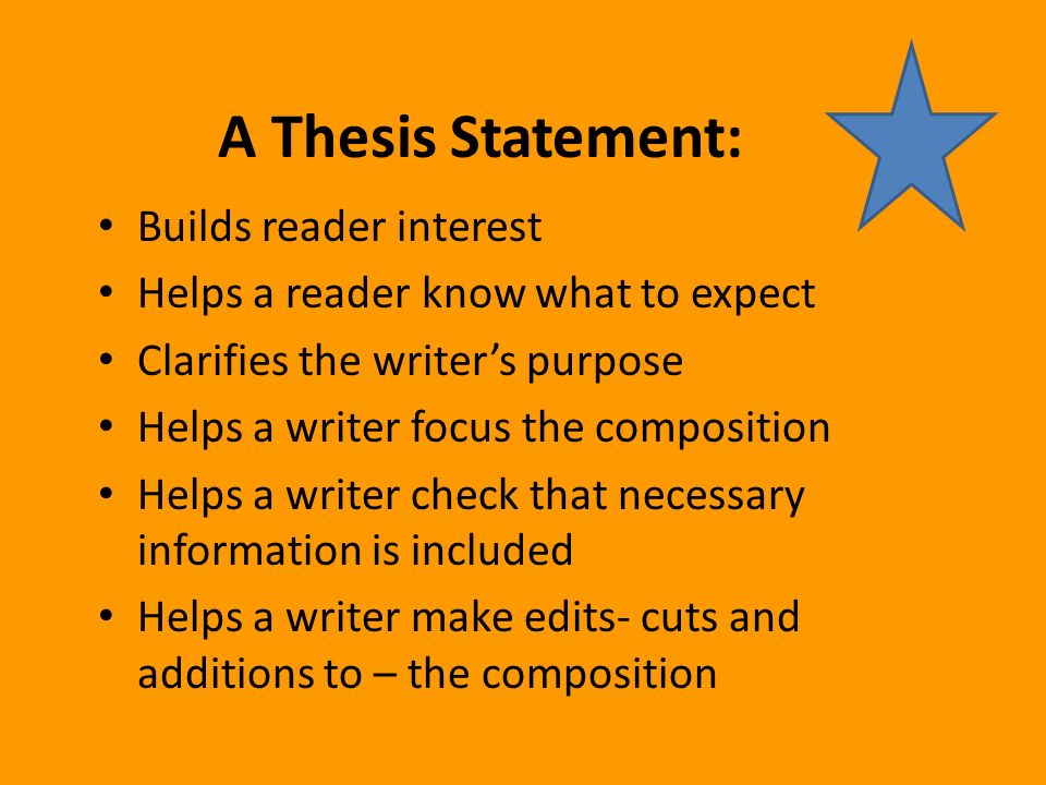 In A Research Paper A Thesis Statement Should