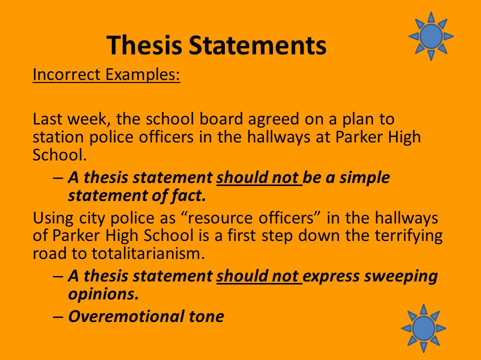 Examples of thesis statements for term papers