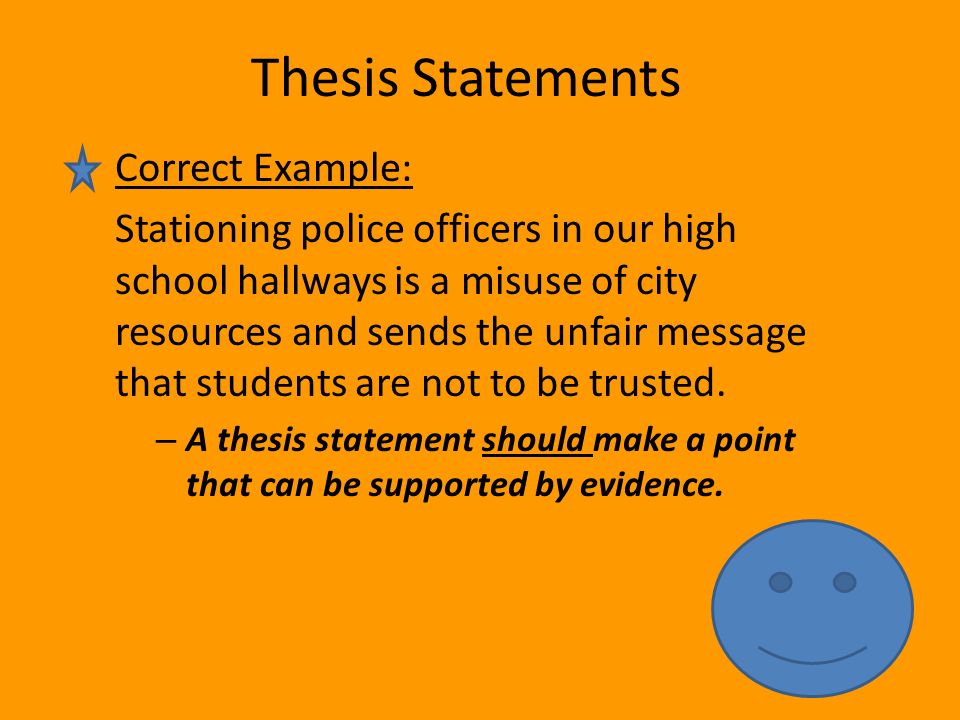 Example thesis paragraph for a research paper