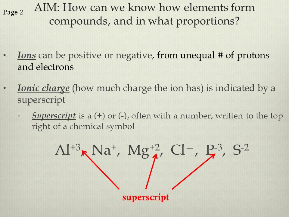 AIM: How can we know how elements form compounds, and in what proportions.