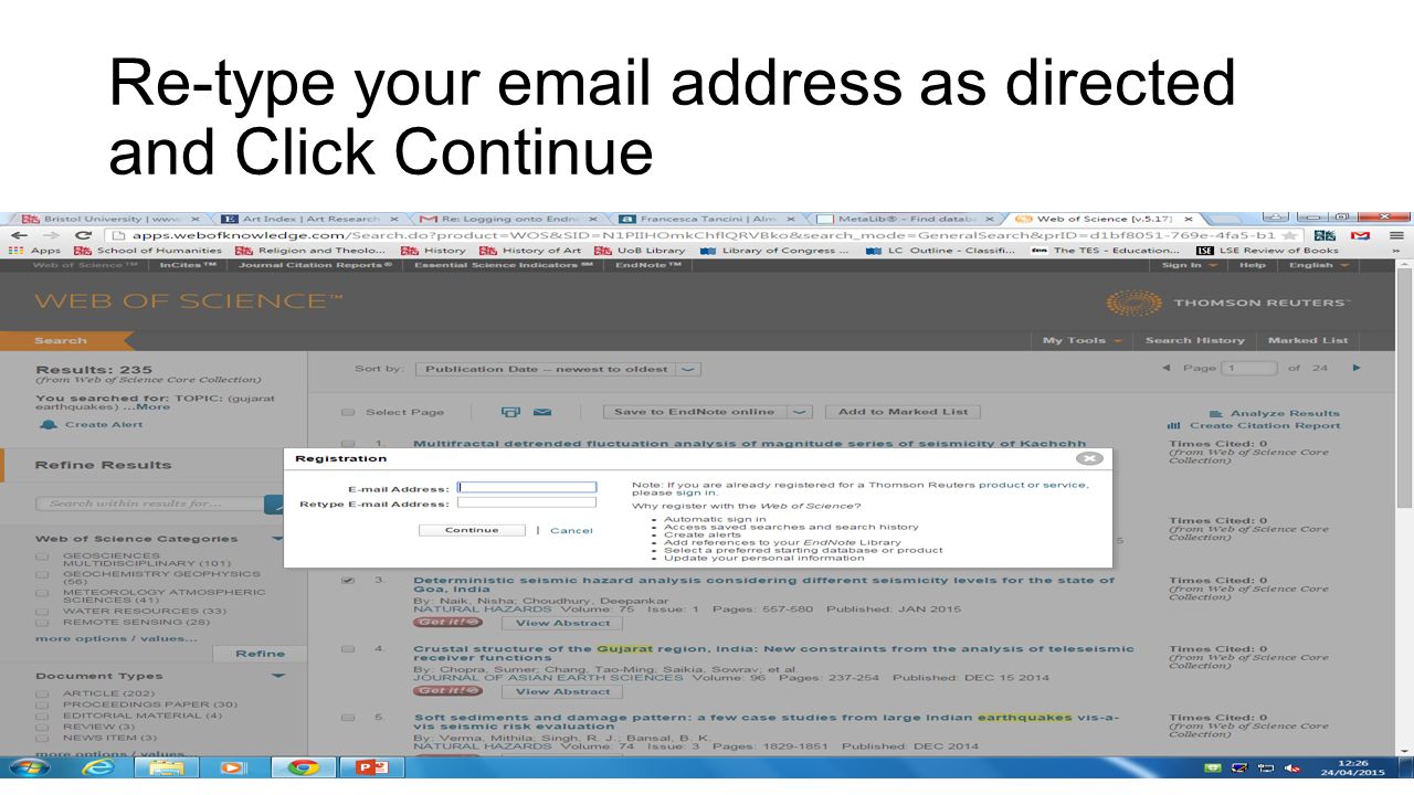 Re-type your  address as directed and Click Continue