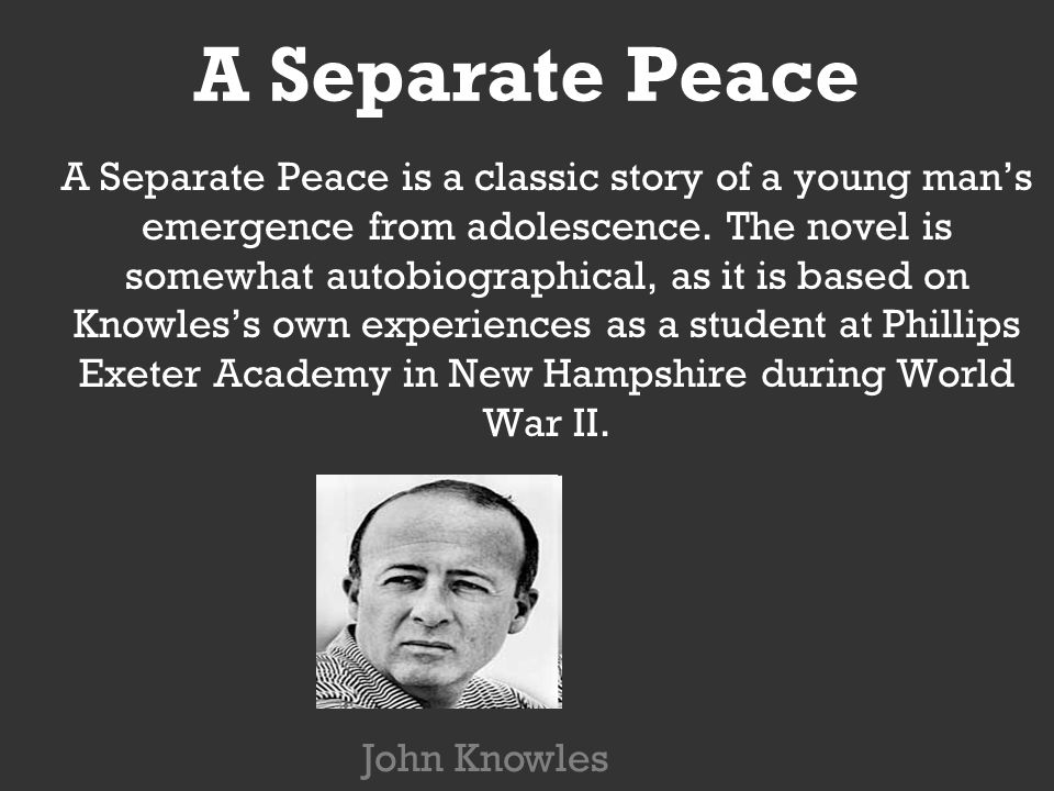 A separate peace loss of innocence essay