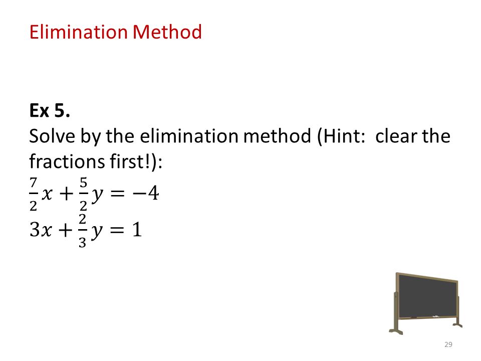29 Elimination Method