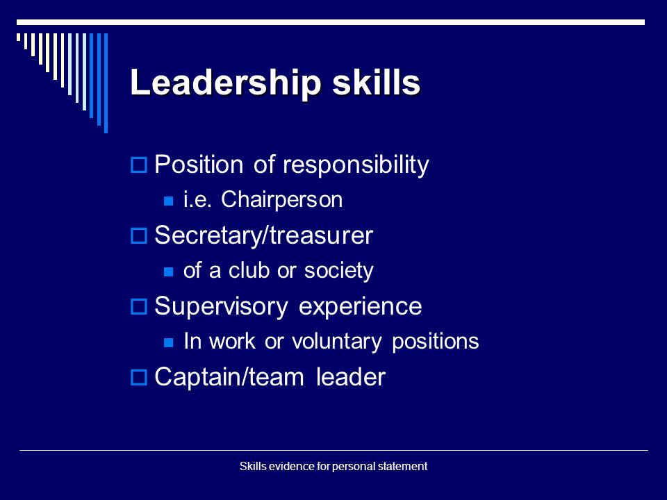 team leader personal statement