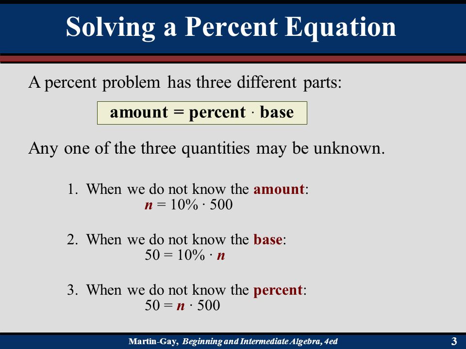 Problem Solving In Percentage