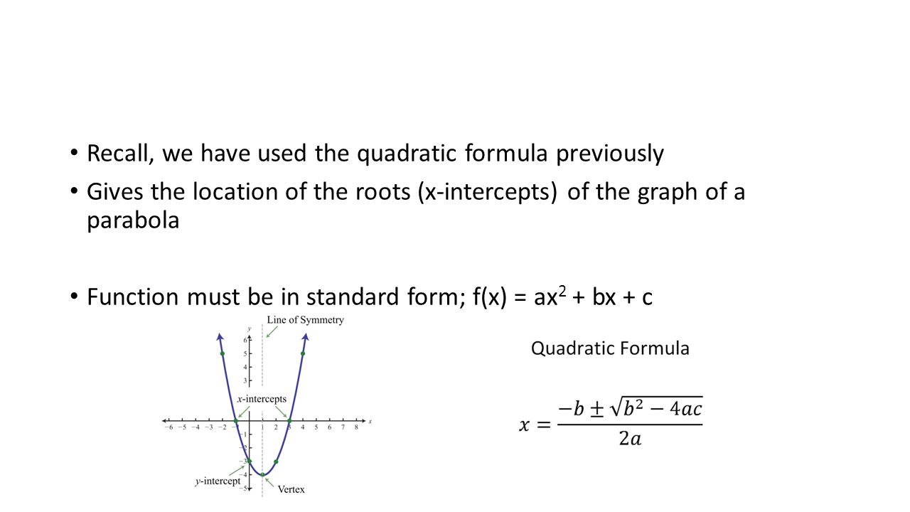 worksheet The Quadratic Formula And The Discriminant Worksheet 5 9 1 the quadratic formula and discriminant recall we have 2 recall