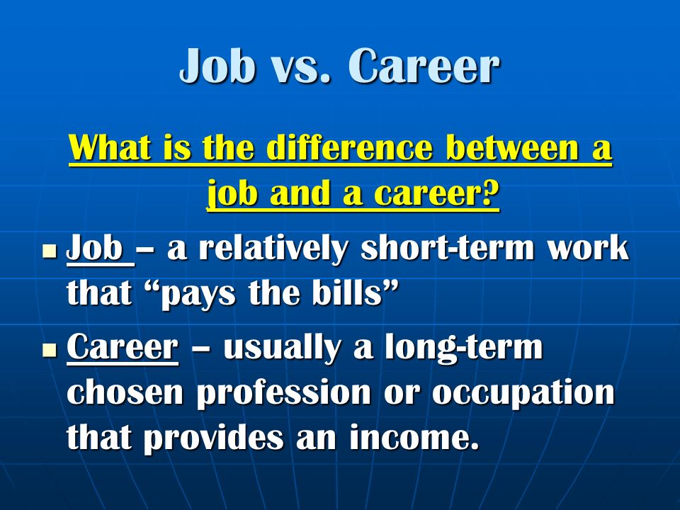 job versus career