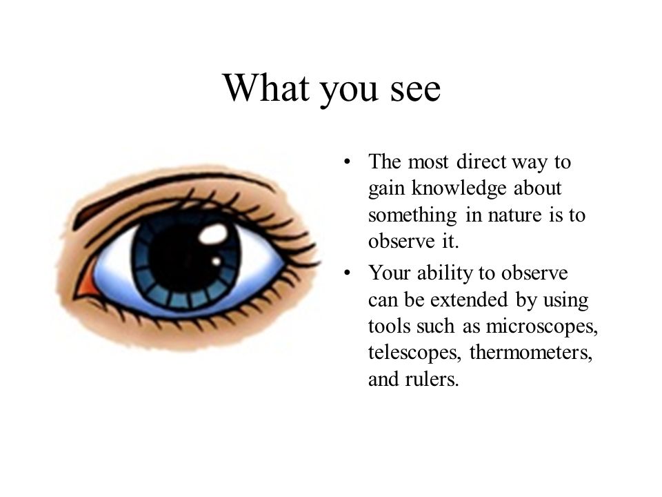 Observation 1. Observation – is information you obtain with your senses.