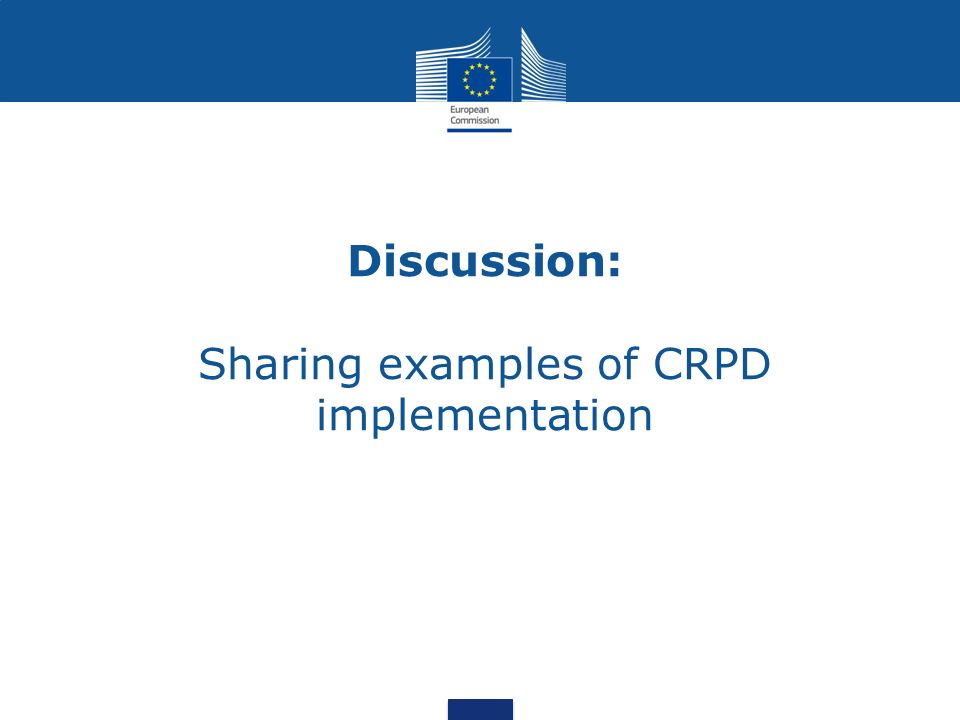Discussion: Sharing examples of CRPD implementation