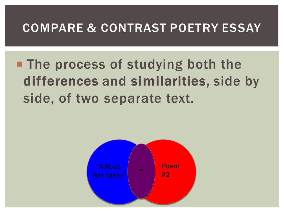 Compare And Contrast Poems Essay
