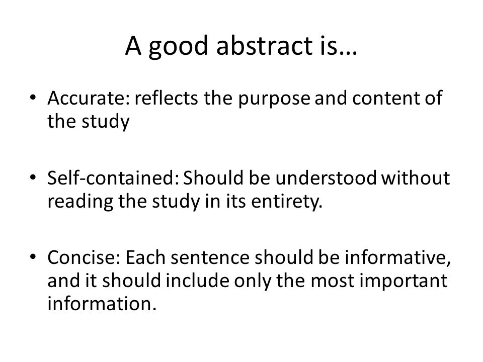 good abstract