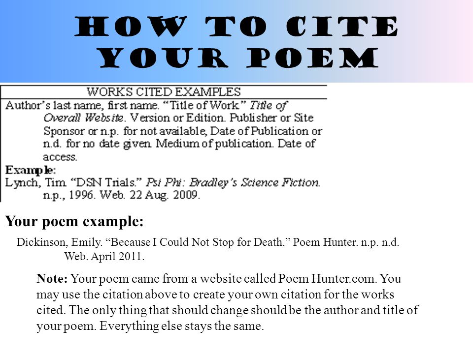 How to write the title of a poem in an essay mla