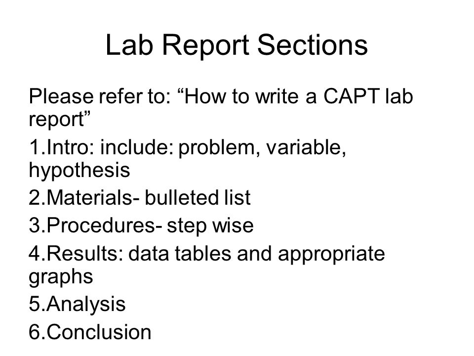 How to write a analysis in a lab report