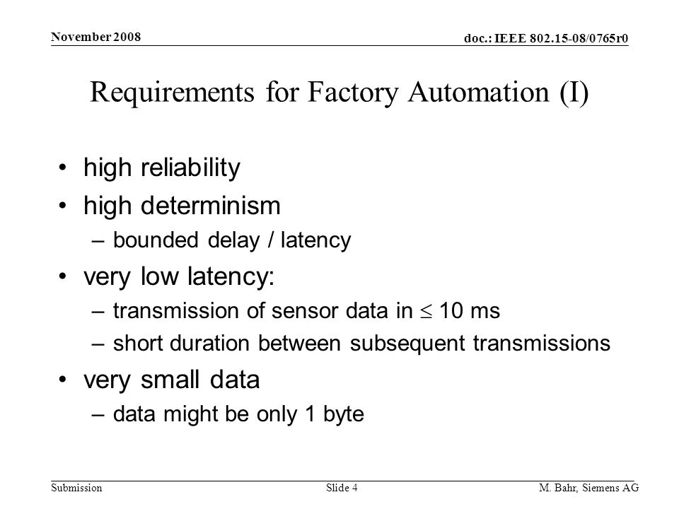 doc.: IEEE /0765r0 Submission November 2008 M.