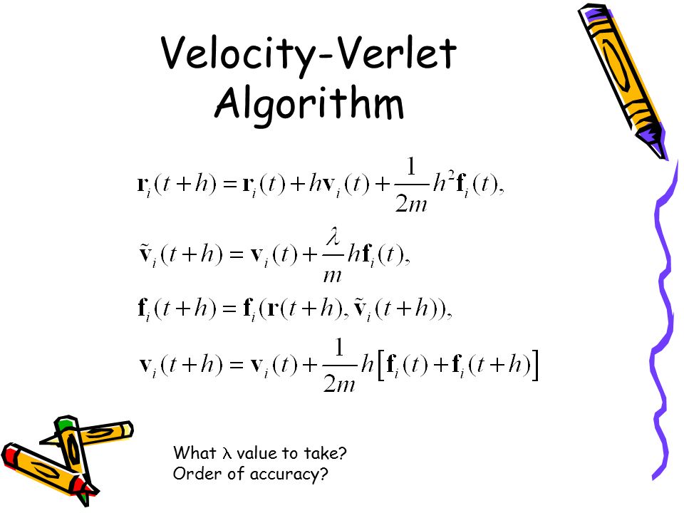 Dissipative Particle Dynamics Molecular Why Slow Md 15 Velocity Verlet Algorithm What Value To Take Order Of Accuracy
