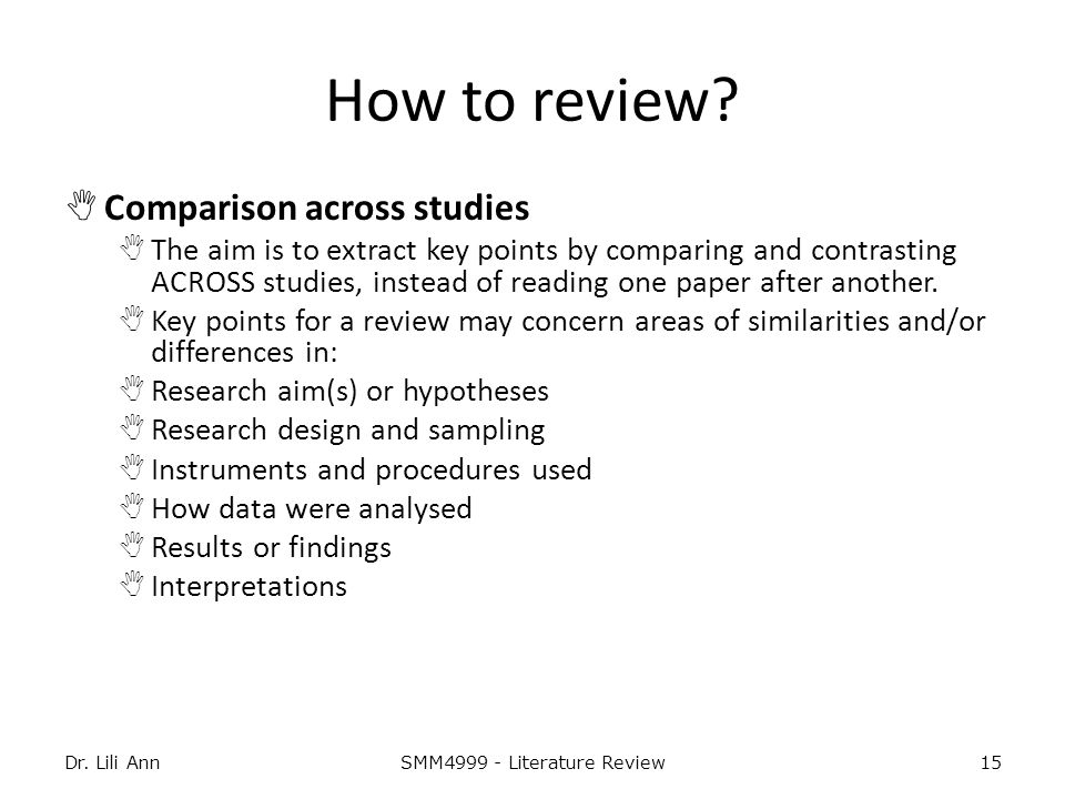 Dr. Lili AnnSMM Literature Review15 How to review.