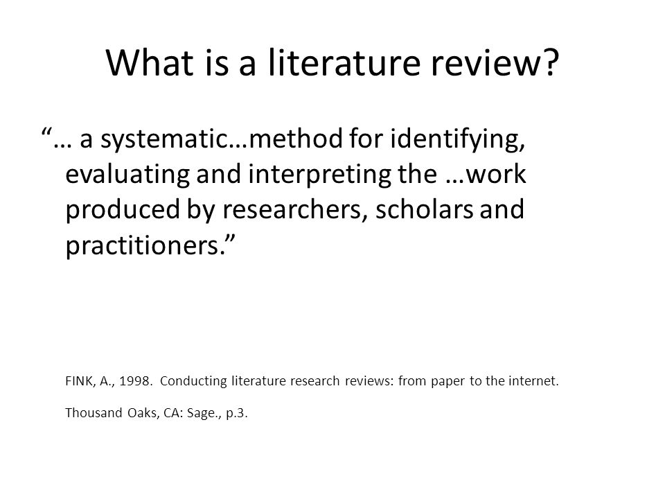 What is a literature review.