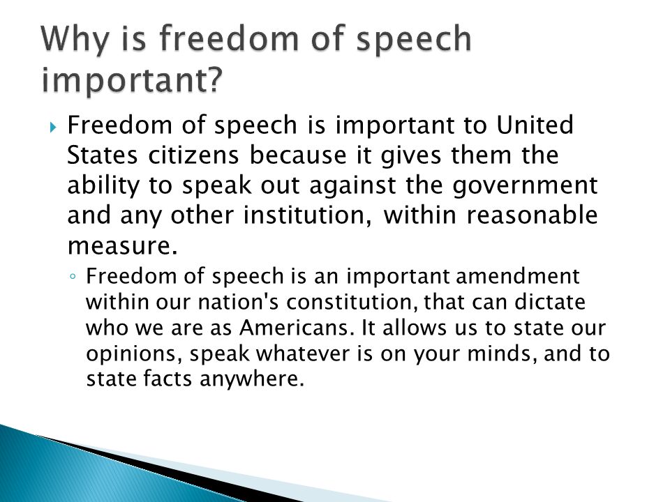 the importance of the freedom of speech in america the importance of the freedom of speech in america