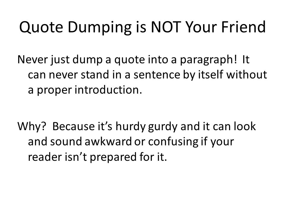 Thesis statement on dumping