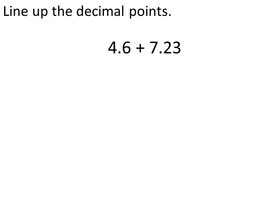 Line up the decimal points
