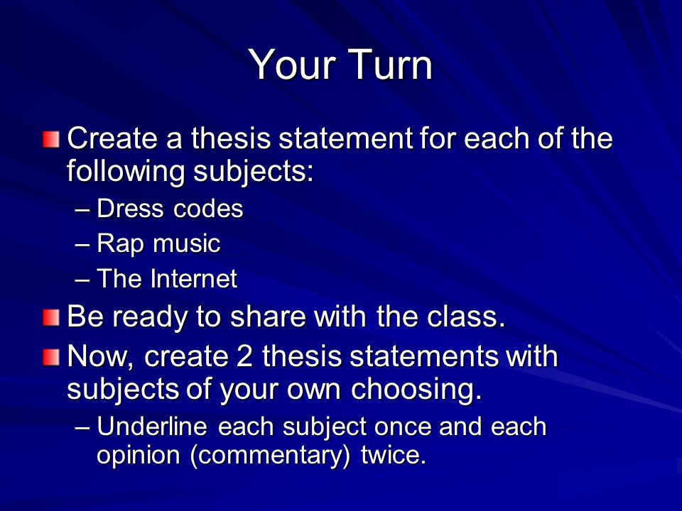 what is a thesis statment The thesis statement is that sentence or two in your text that contains the focus of your essay and tells your reader what the essay is going to be about although it is certainly possible to write a good essay without a thesis statement (many narrative essays, for example, contain only an implied thesis statement), the lack of a thesis. what is a thesis statment The thesis statement is that sentence or two in your text that contains the focus of your essay and tells your reader what the essay is going to be about although it is certainly possible to write a good essay without a thesis statement (many narrative essays, for example, contain only an implied thesis statement), the lack of a thesis.