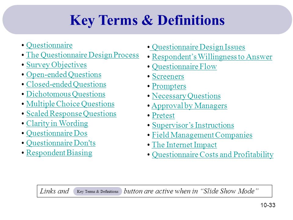 questionnaire for managers