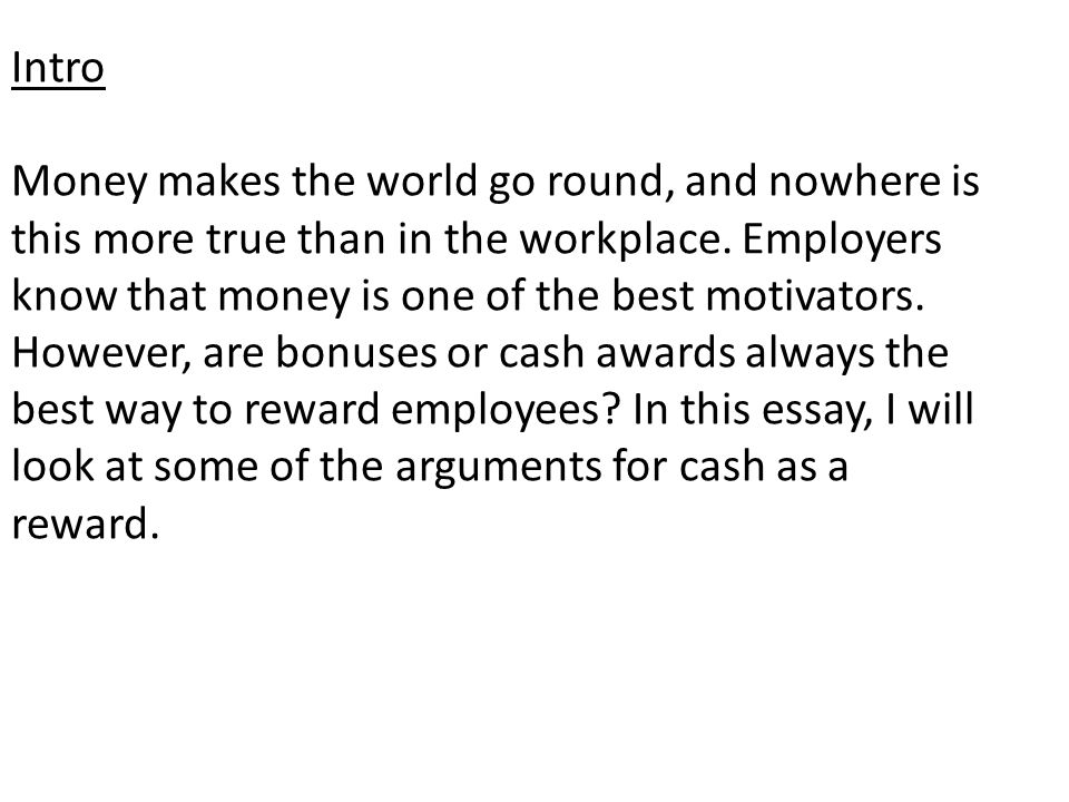 Essay Money
