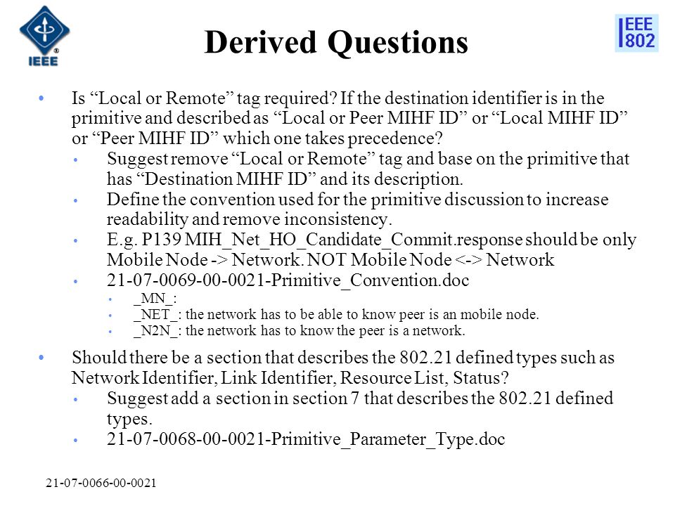 Derived Questions Is Local or Remote tag required.
